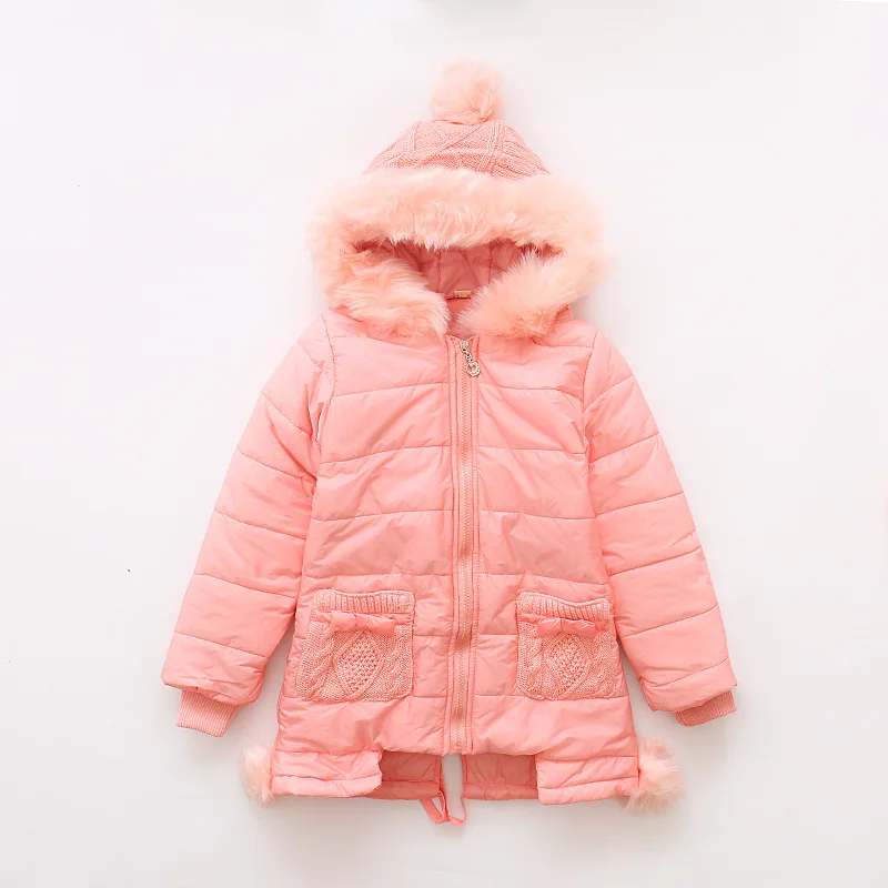 Здесь продается  JKP 2018 winter new girls big children Korean thick wool hooded long cotton feather coat fashion baby Outerwear parkas  MF-140  Детские товары