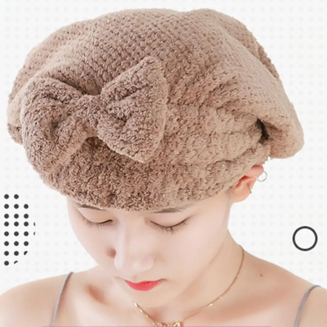 Bowknot Texture Hotel Pineapple Salon Drying Bathroom Hair Hair Salon Hat Women Home Absorbent etc Bathroom Dry Cap Quick Towel