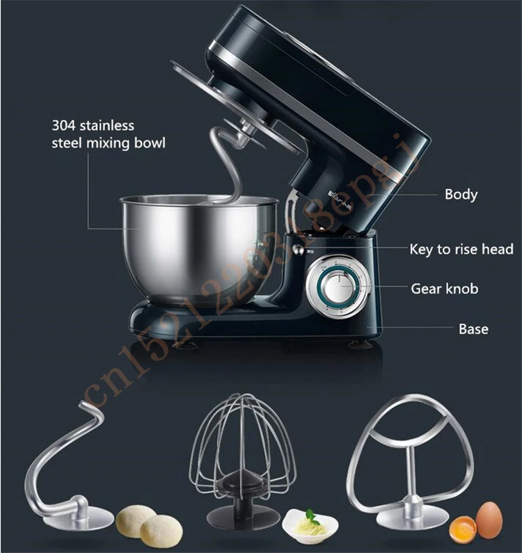 220 В Электрический 4L Многофункциональный миксер для теста Автоматическая 6 Шестерни белое яйцо Кухня стенд Еда смеситель с утяжелителем