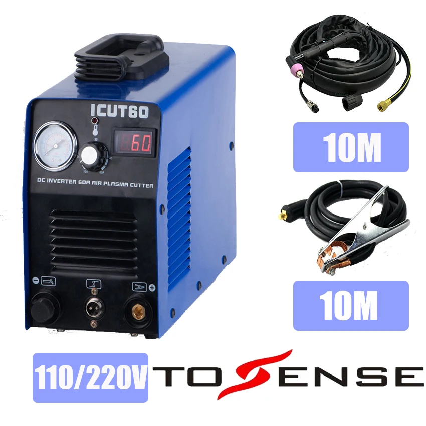 

Plasma Cutting Machine ICUT60 110/220V With Plasma Cutter AG60 Torch & Accessory & 10M Clamp MAX Length