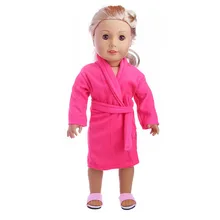 Розовый и красный халат подходит для детей 18 дюймов в американском стиле лучший подарок на день рождения N597