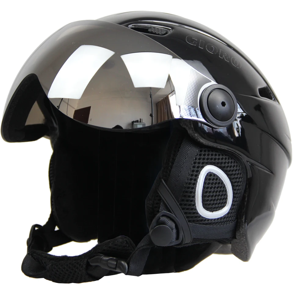 Ski Snowboard Helmet With Visor Goggles Sled Sport Adult Safety Windproof Winter