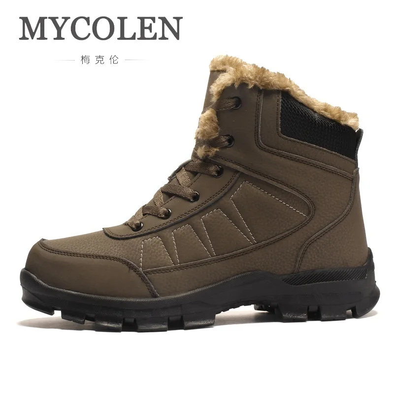 

MYCOLEN Men Winter Boots Male Snow Ankle Boots Luxury Fashion Waterproof Warm Fur Casual Boot High Quality Homme Plus Size