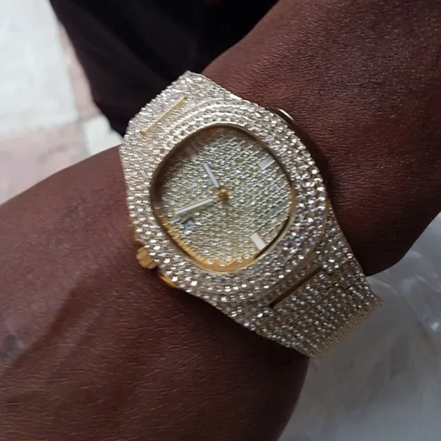 Mens Watches Top Brand Luxury Iced Out Watch Gold Diamond Watch for Men