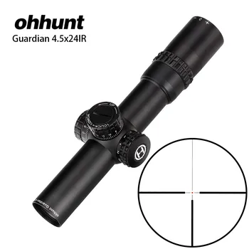 

ohhunt Guardian 4.5x24IR Hunting Rifle Scope 30mm Tube Tactical Optics Sight 1/2 Half Mil Dot Reticle Turrets Reset Riflescope