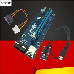 Мини Райзер-карта PCIe PCI-E PCI Express 1x к 16x USB 3,0 кабель SATA к 4Pin IDE Molex блок питания для Шахтерская машина