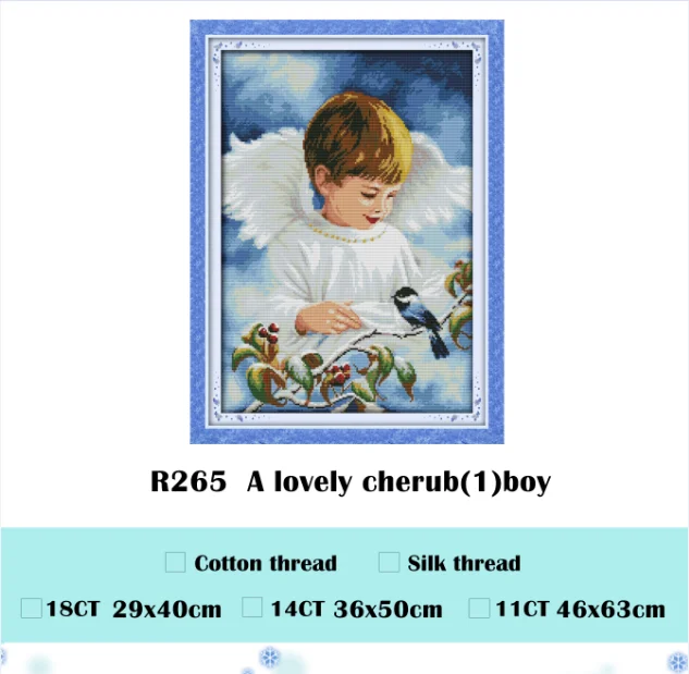 Набор для вышивки крестиком cherub с рисунком|handmade needlework|embroidery diycross stitch kits |