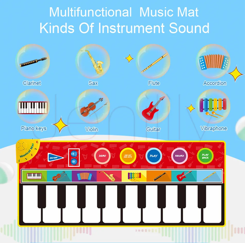 148X48 см большие размеры музыкальные коврики пианино ковры Сенсорный игровой коврик с инструментом звук музыкальная коврик развивающие игрушки для детей