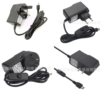 

200pcs 5V3A Power Adapter switch button power supply charger DC/AC Adapter PSU Power Source for Raspberry PI 3 model B+