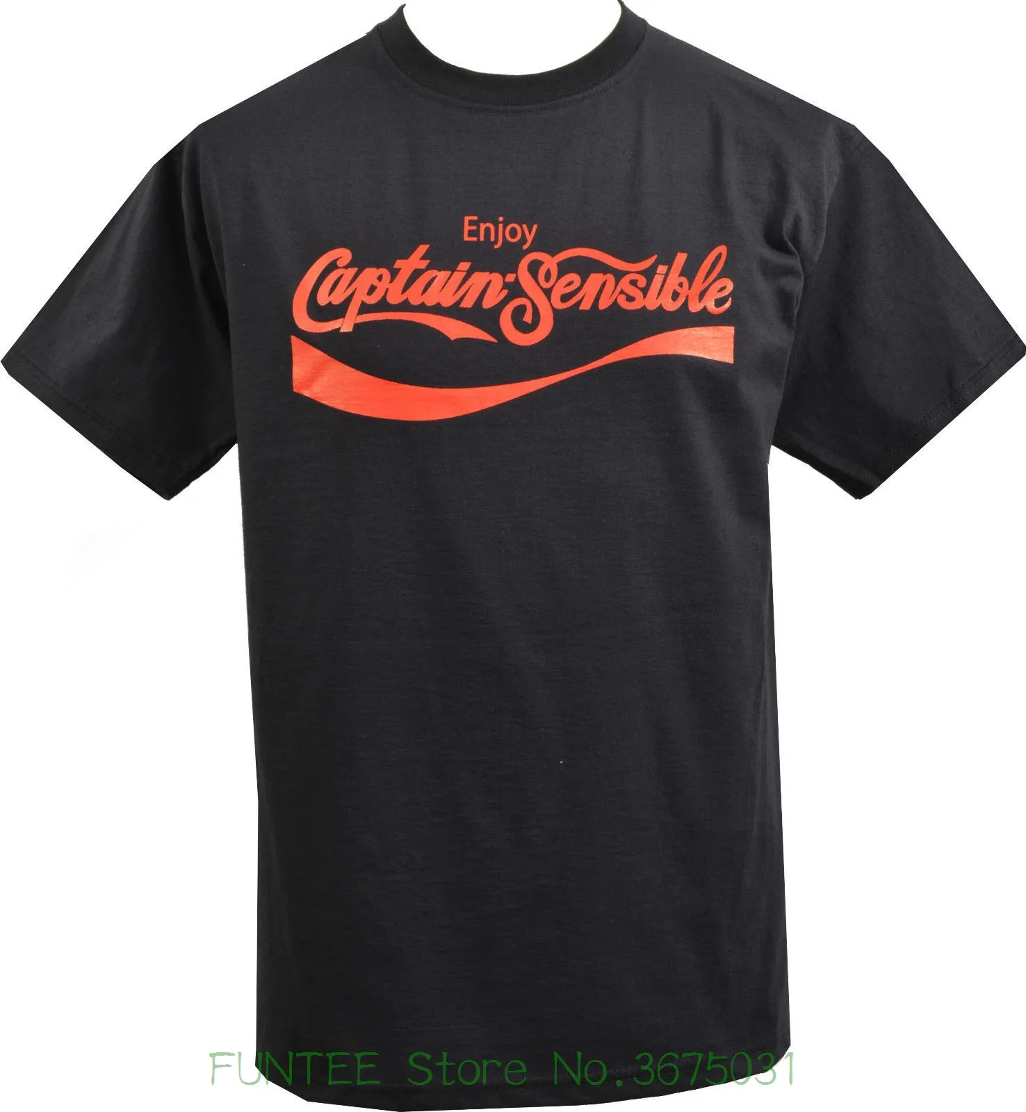 

High Quality Custom Mens Black T-shirt Enjoy Captain Sensible The Damned Official Punk Rock S - 5xl