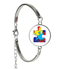 Мода лечение аутизма безусловное любовь стеклянное украшение женский браслет фраза рейтинг фото серебряный браслет дизайн