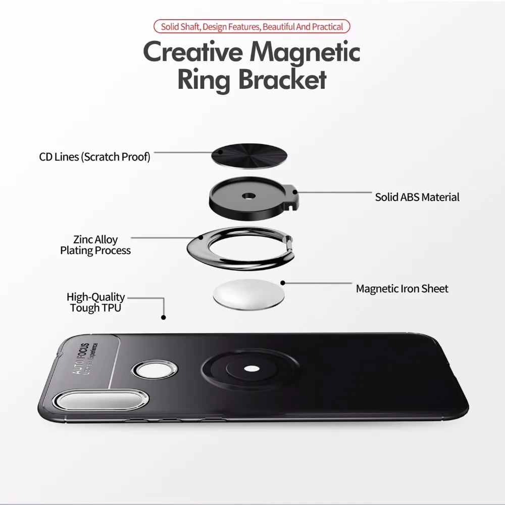 Силиконовый чехол для Xiaomi Redmi Note 7 Чехол броня кольцо-держатель на палец для мобильного Мягкий Бампер задняя крышка для Xiaomi Redmi 7 Pro чехол для телефона чехол s