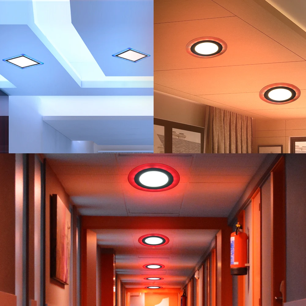 Rgb Led светильник 3 Вт 6 12 18 круглая квадратная Встраиваемая лампа AC 85 265 в