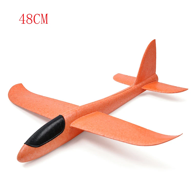 48 см ручной бросок Летающий планер самолет пена игрушка 35 см большая модель аэроплана EPP Спорт на открытом воздухе самолеты забавные игрушки для детей игры TY0321 - Цвет: ORANGE-48cm