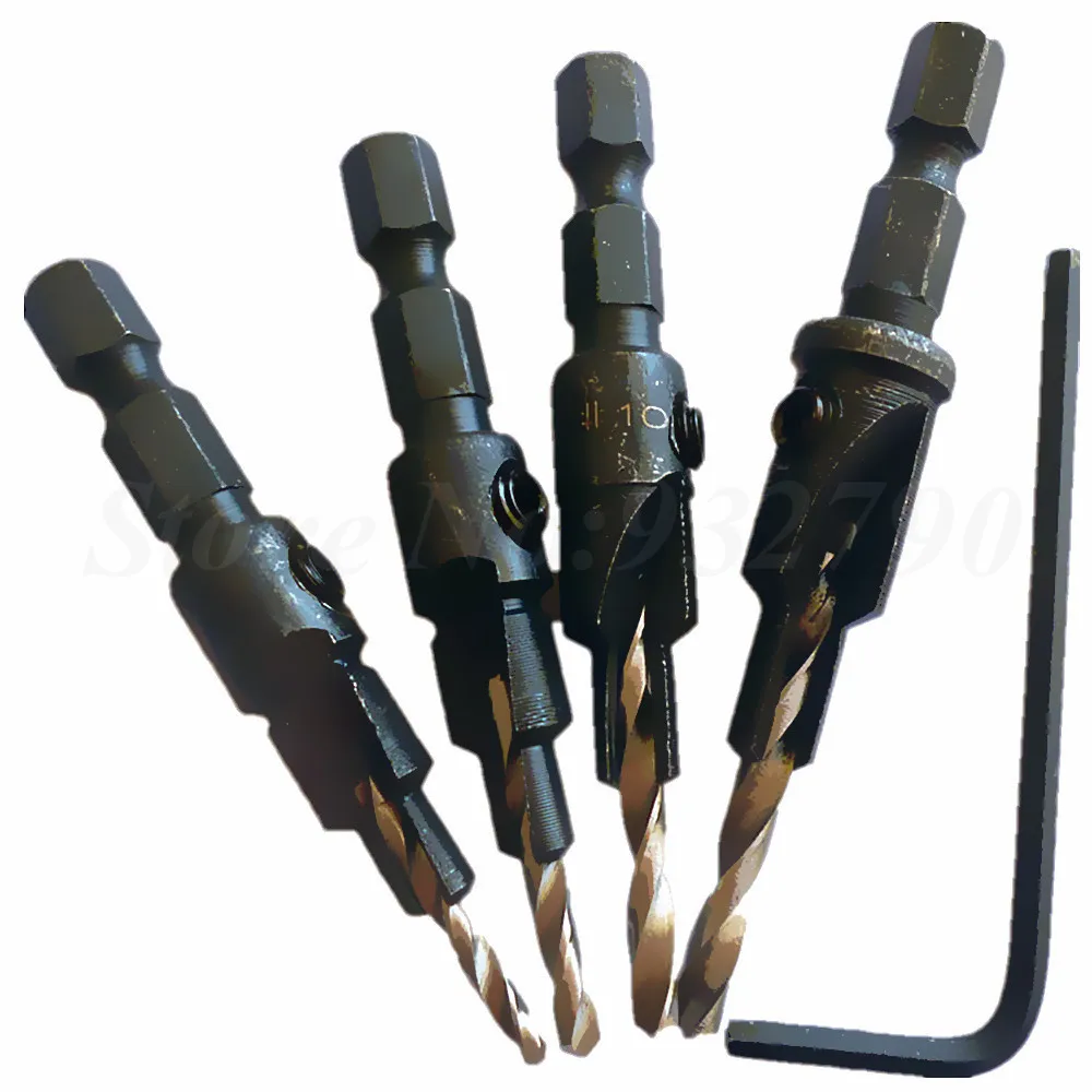 Wood Countersink Drill Bit Quick Change Hex Shank Screw #6 #8 #10 #12