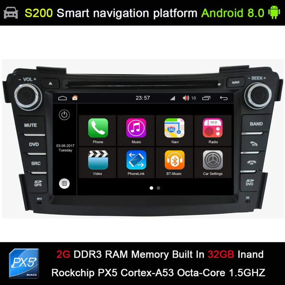 

auto Android 8.0 system PX5 Octa 8-Core CPU 2G Ram 32GB Rom Car DVD Radio GPS Navigation for HYUNDAI I40 2011-2014