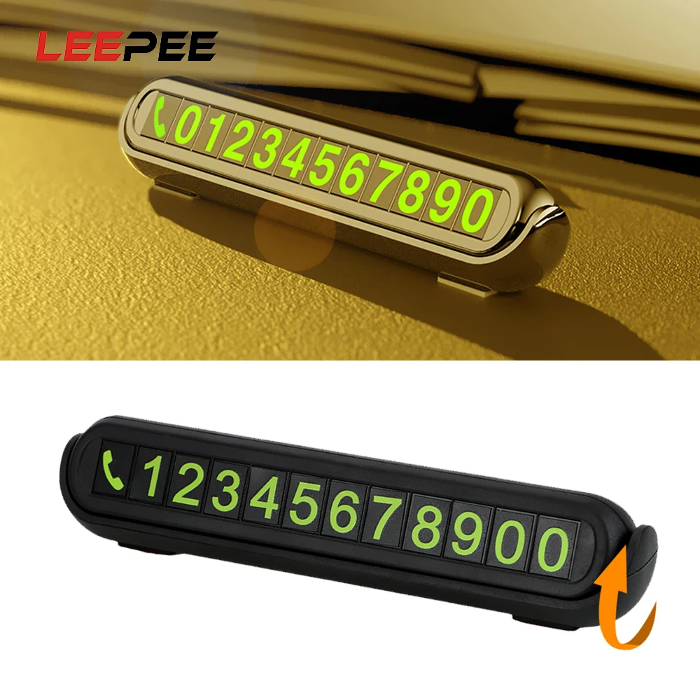 

LEEPEE Car Temporary Parking Card With Fragrance Tank Luminous Telephone Number Card Hidden Number Plate Auto Accessories