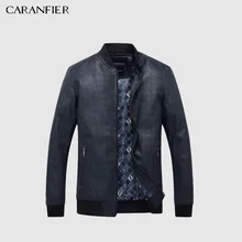 CARANFIER Men Simple PU Leather Jacket Men Super Soft Windproof Male Classic Tactical Cool Coat Best