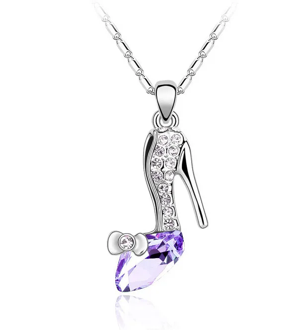 shoes Pendant Necklace Jewelry Lover girl gifts free drop shipping quality s women accessories party Austrian crystal High heel - Image 2