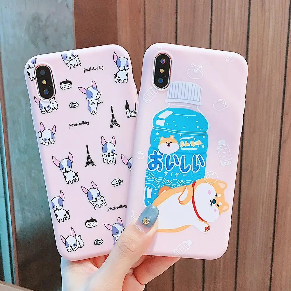 Shiba Inu Pattern Phone Cases For iPhone 7 8 Soft Silicone