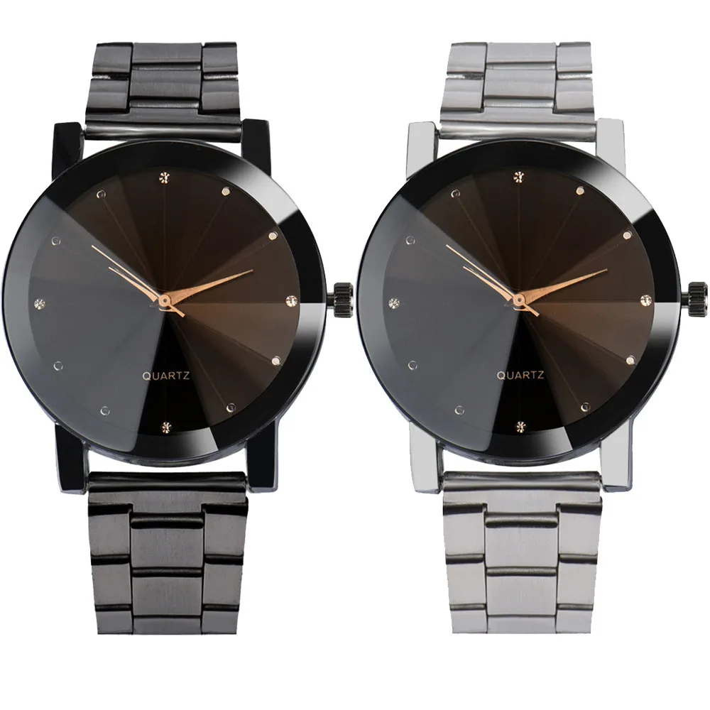 

Man Women Wrist Watch Crystal Stainless Steel Analog Quartz Watches Mens 2019 relojes para hombre horloges mannen orologio uomo