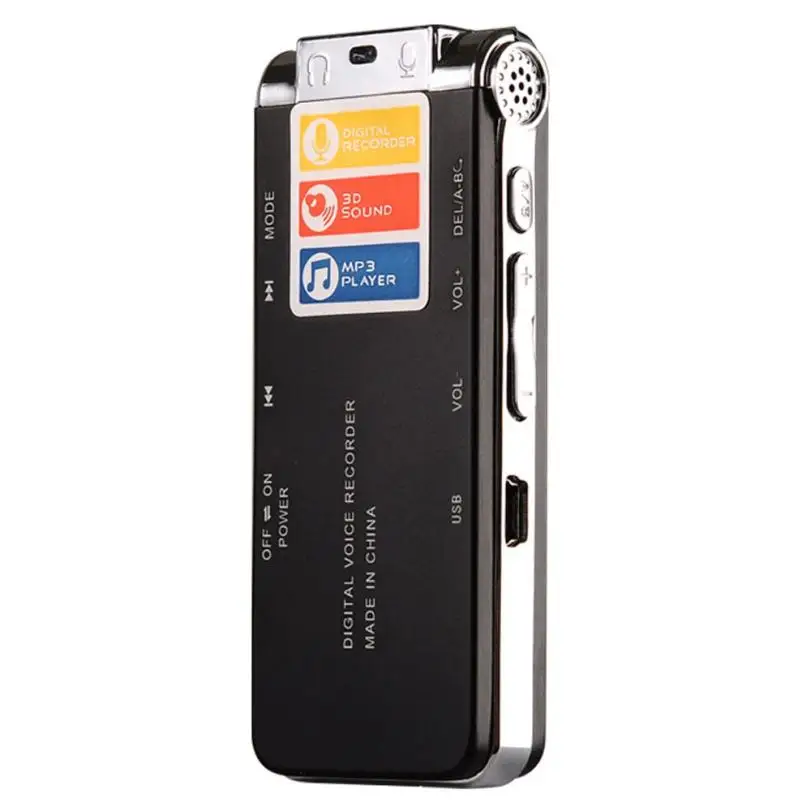 

Hifi Player 8GB Digital Audio Voice Recorder Rechargeable Dictaphone USB Drive MP3 Player US Hidden Voice Recorder Mp3 Mini