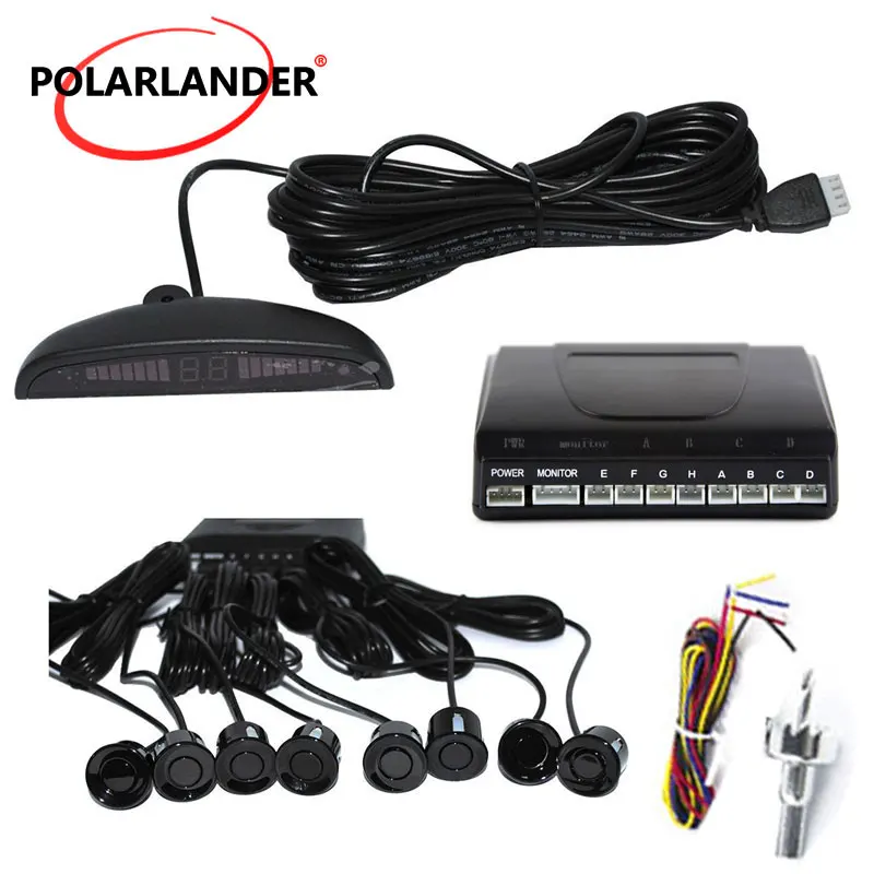 free shipping 8 Sensors 44 colors available buzzer LED Parking Sensor