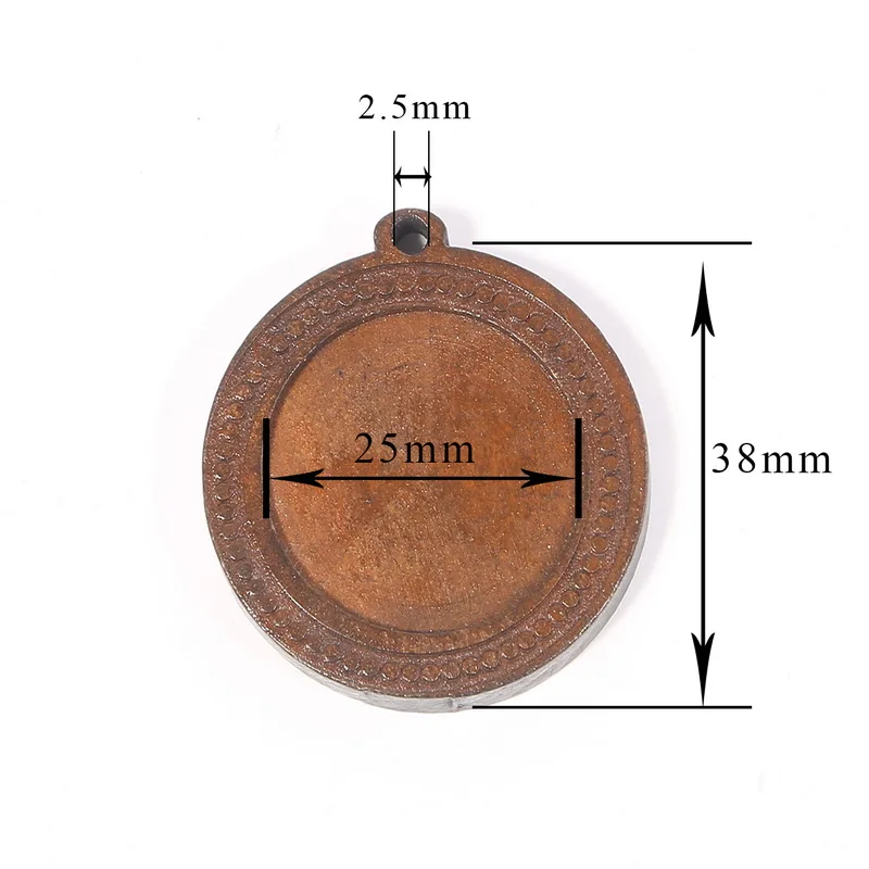2 шт 4 шт Круглые Деревянные Подвески Кулон Кабошон Настройки 25 мм Внутренний размер пустой кулон Ювелирная база Лотки 13 стиль на выбор - Цвет: Style 06