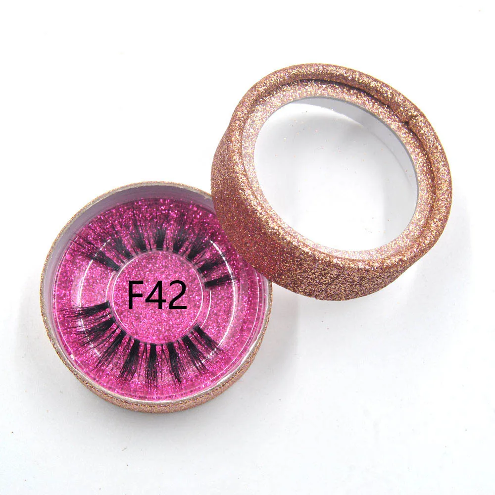 Rose red F42 3D норковые ресницы с индивидуальные коробки розовое золото; круг Дело коробка с Частный логотип для сыпучих whalesale закажите прозрачный ресниц - Цвет: Rose red F42