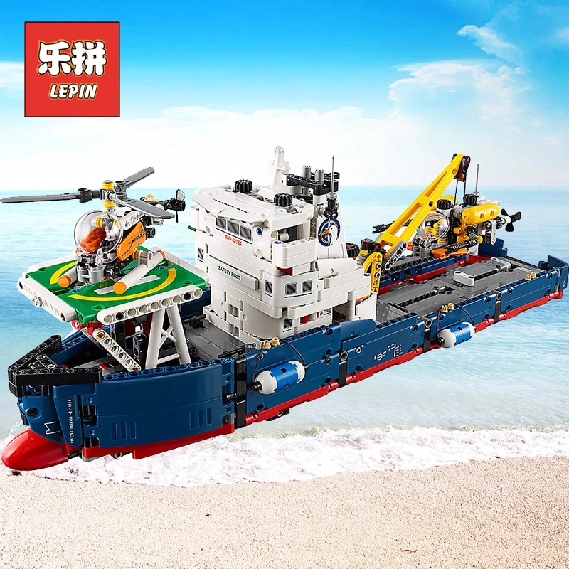 Lepin City Rescue 20034 the Searching Ship Set Compatible Legoinglys Technic Building Blocks Bricks Kids Toys 42064 Children