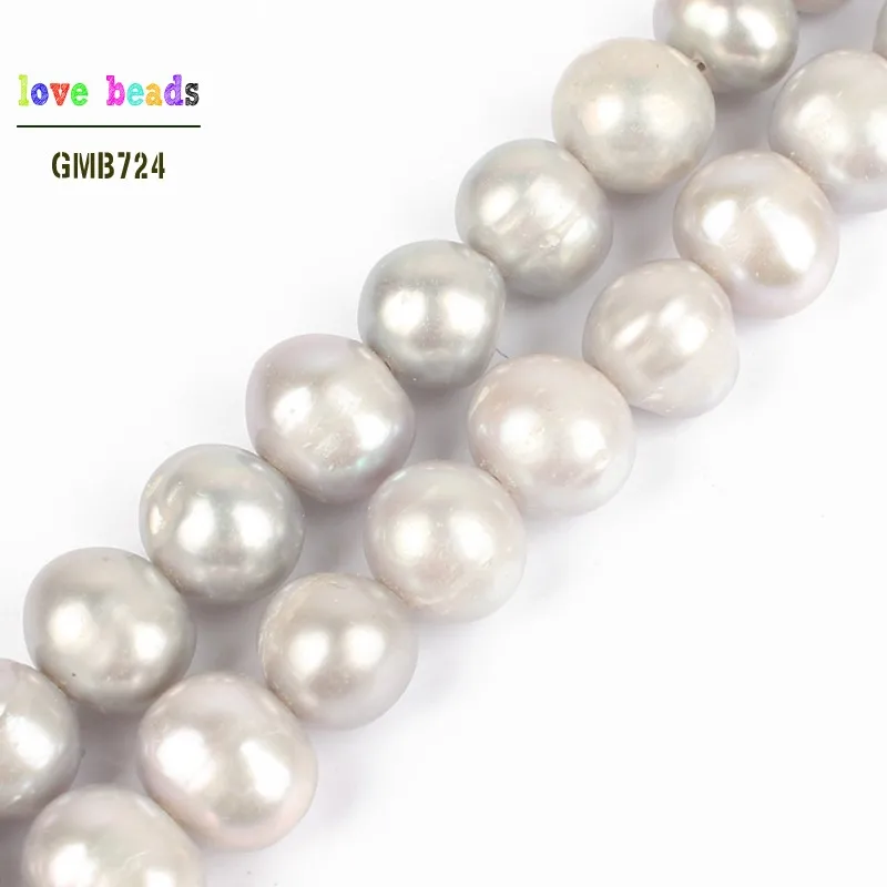 

7-8mm Natural White Grey Irregular Round Freshwater Pearl Beads for Jewelry Making Diy Pearl Necklace Bracelet Jewelry 15''