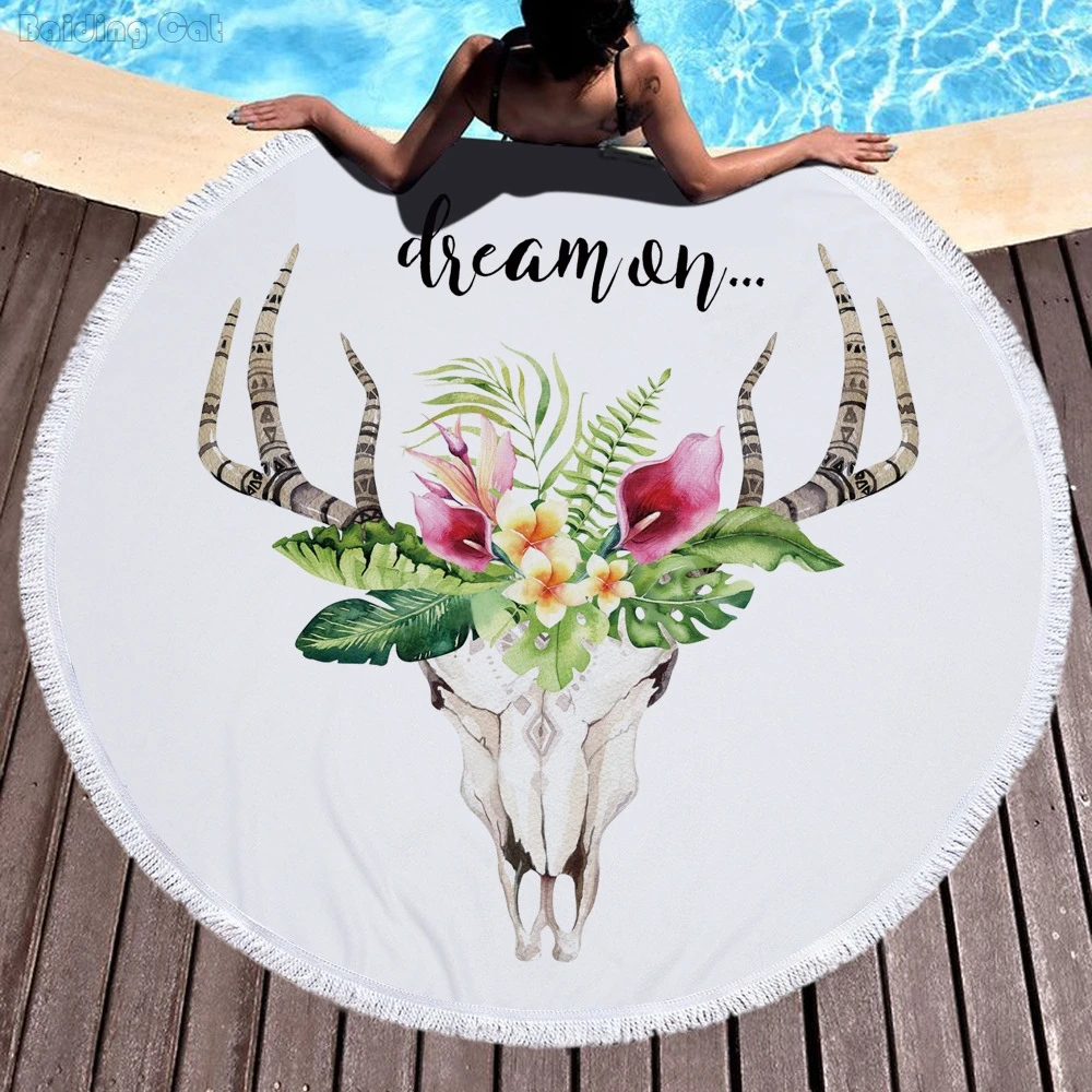 

Elk Design Round Beach Tower Summer Microfiber Towel Beach Towels for Adults Yoga Mat Playa Mat Picnic Blanket Beach Strandlaken