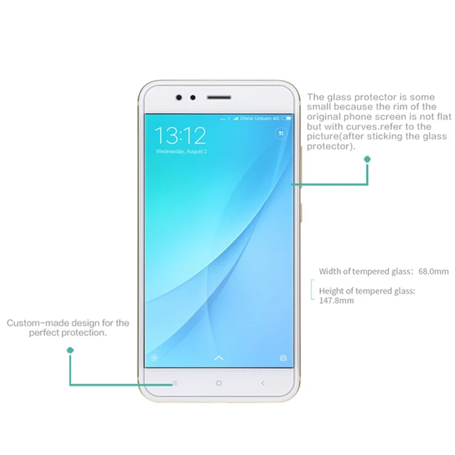 Soultz Screen Protector For Xiaomi MI A1 9H 0.26mm Front Tempered Glass For Xiaomi Mi A1 5x 5.5 inch Cellphone Protective Film