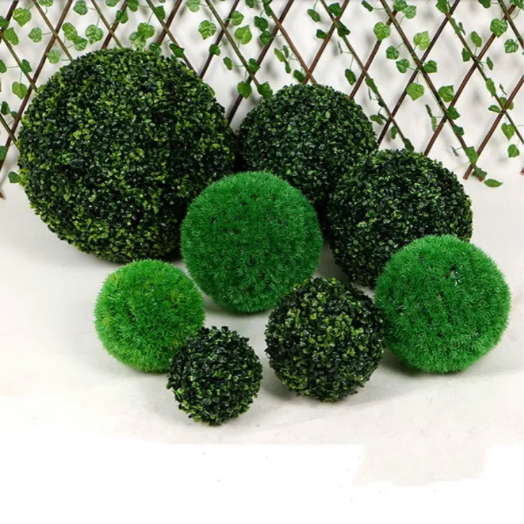 

New Artificial Green Hanging Grass Plant Ball Ornament Wedding Party Decoration Garden Home Decor DIY 15CM 20CM 25CM 29CM 32CM