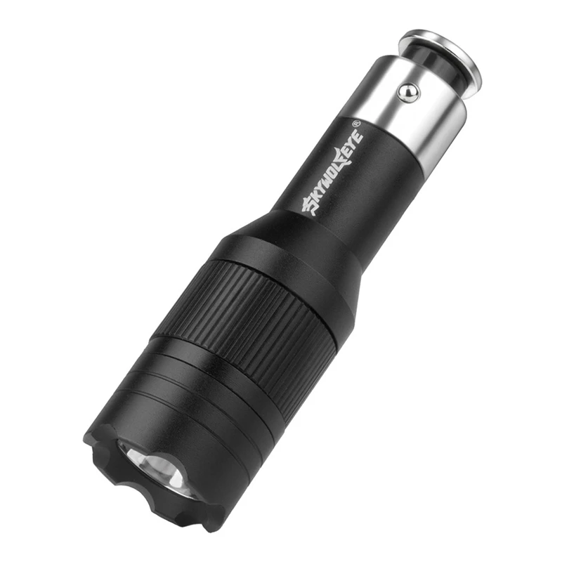 

LED rotary switch built-in battery mini flashlight Car charging portable aluminum alloy small flashlight
