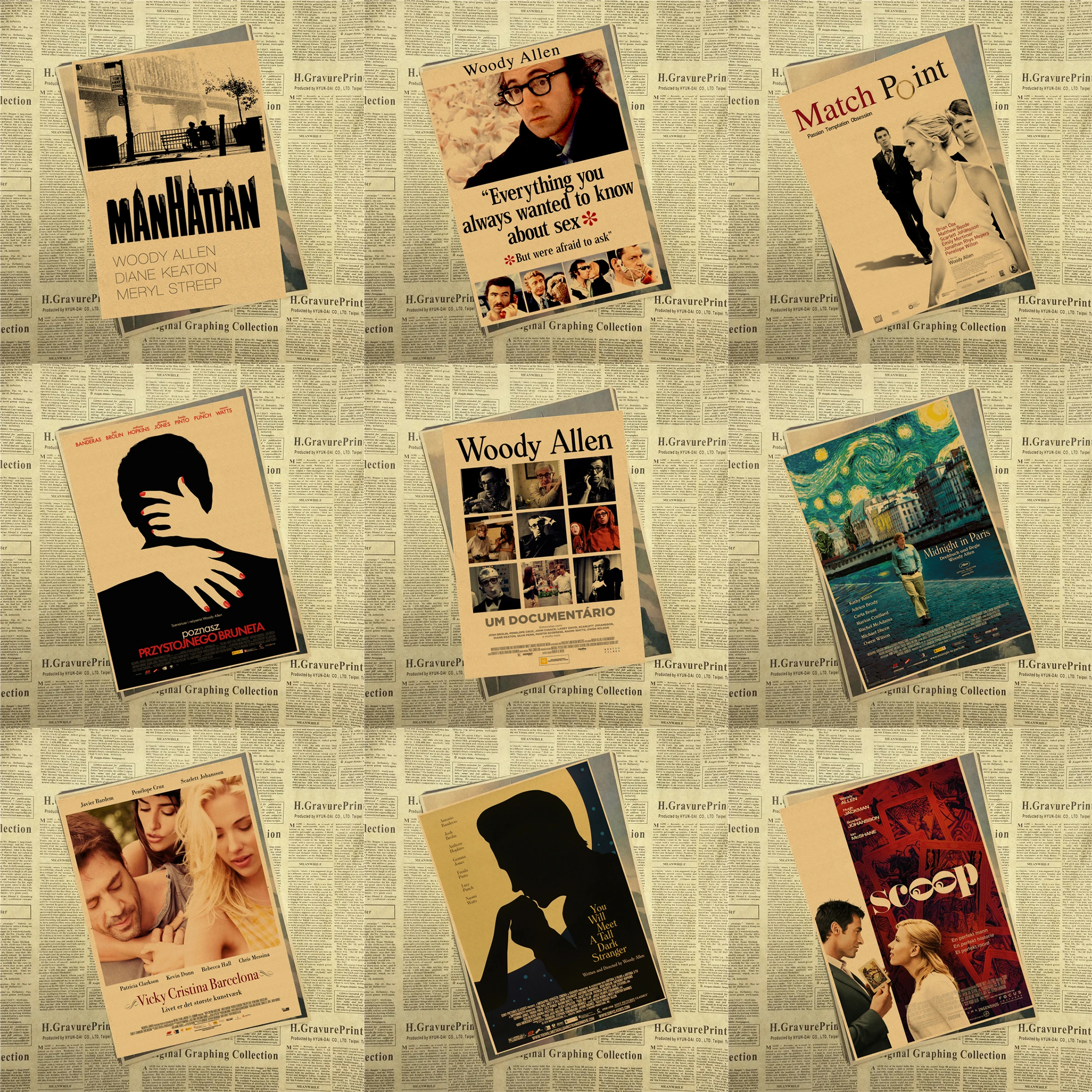 

Woody Allen Poster Vintage Retro Matte Kraft Paper Antique Poster Wall Sticker Home Decora wall sticker