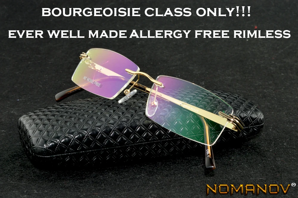 

2018 CLASSIC RIMLESS ALLERGY FREE NICKEL FREE FRAMELESS Progressive Multifocal Reading Glasses ADD +1 TO +4 Photochromic