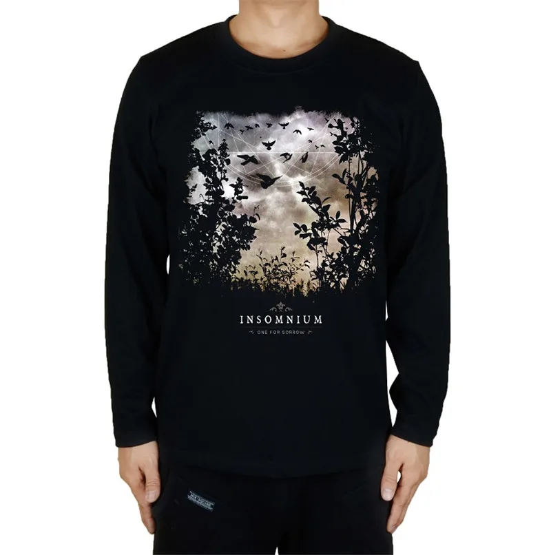 

8 designs Harajuku Streetwear INSOMNIUM Rock Full long sleeve T shirt fitness 100%Cotton Heavy Metal skateboard camiseta