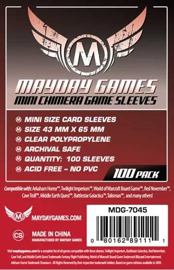 

5 packs/lot MAYDAY Card Sleeve 7045 for 43*65mm cards protector clear pack case Board Games Sleeve