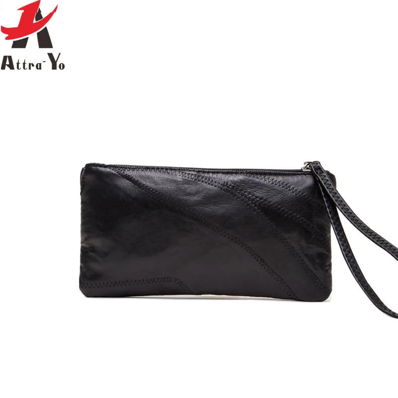

ATTRA-YO Wallet Women Envelope Clutch Korean Version Of The Sheepskin Handbag Zipper Large Capacity Ladies Leather Purse A4726