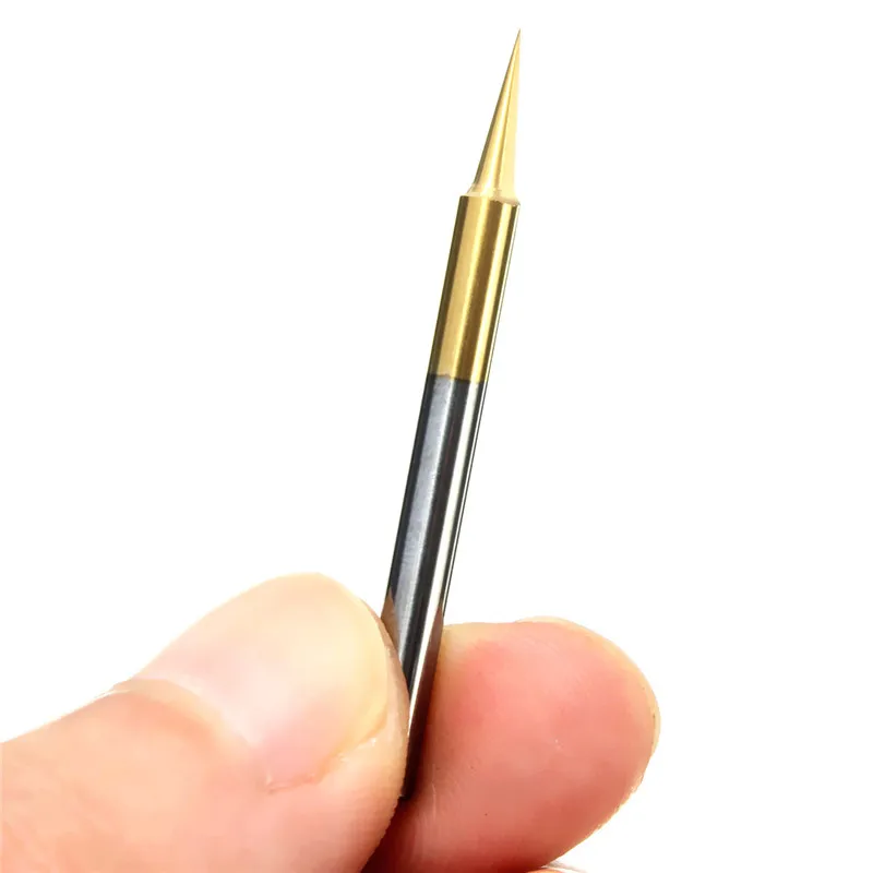 

High Quality 5Pcs/Set 0.1mm 15 Degree Titanium Coated Carbide PCB Engraving CNC Bit Router Tool New Arrival