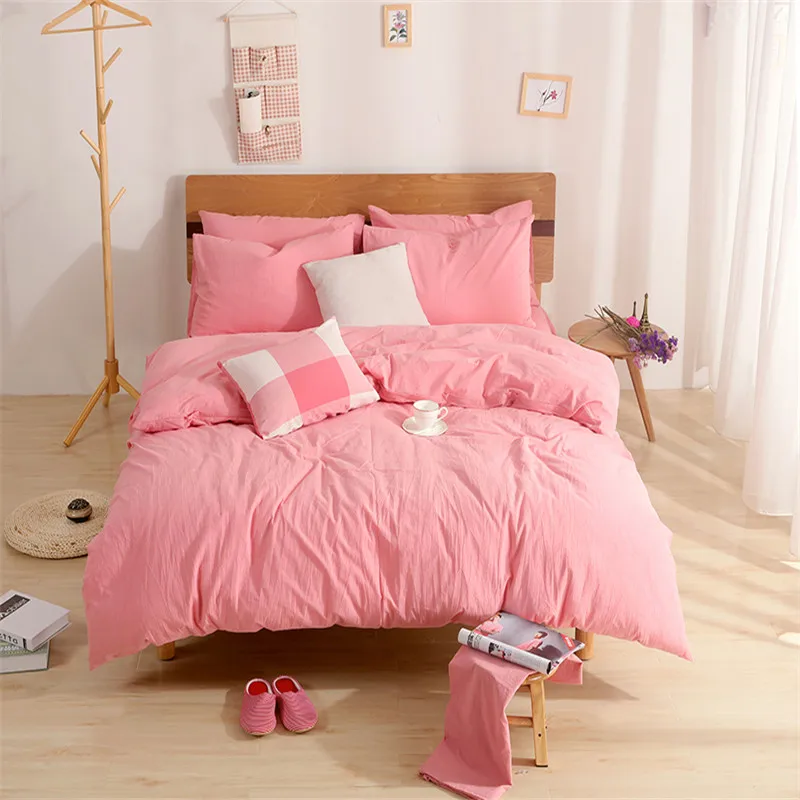 

Bedding 100% cotton pink home textiles Lovely modern style 4Pcs duvet cover bed sheet pillowcases super soft king super king siz