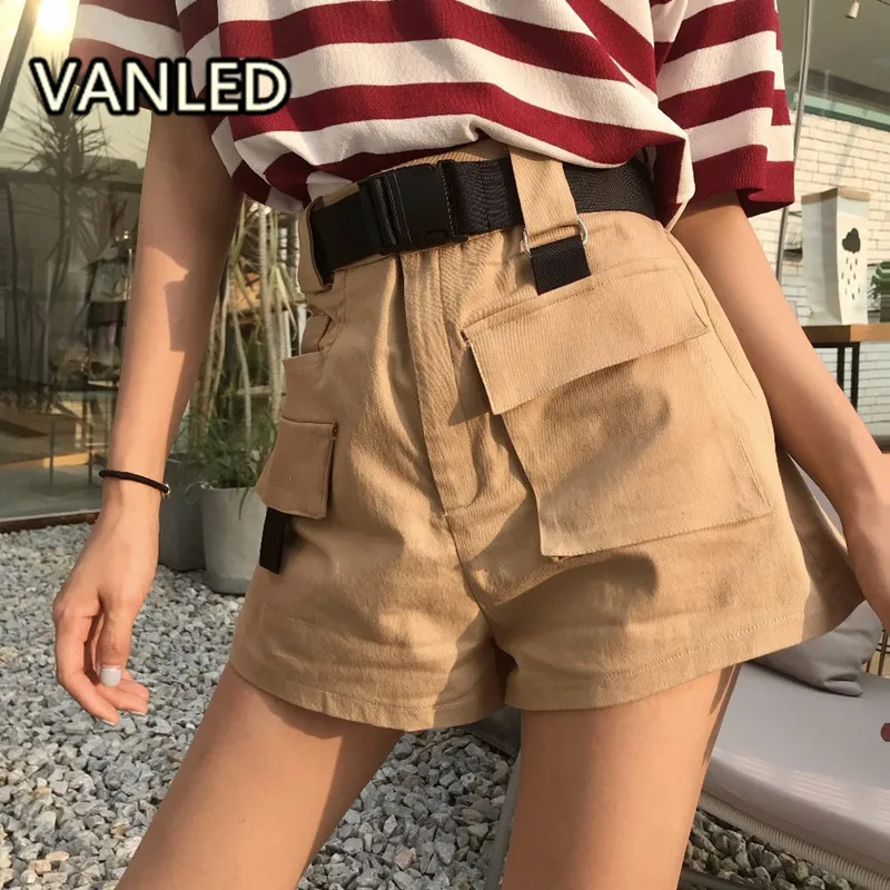 

Summer New Belt Decoration High Waist Fashion Casual Shorts Women's Street Clothings