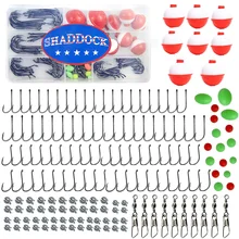 160Pcs/Box Fishing Tackle Kit Include Octopus Fishing Hook Baitholder Hooks Sinkers Bobbers Fishing Swivel And Beads