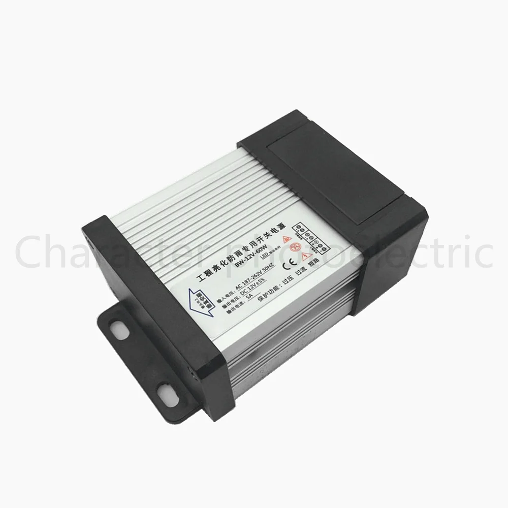 

AC 187-265V LED Driver 60W 12V 5A LED Power Supply Rain-proof LED Light Power Adapter Outdoor Application