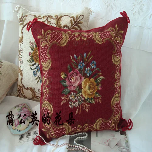 

needlepiont pillows Needlepoint Wool Fancy Home Decor Handmade Antique Couch Throw Interior Decoration