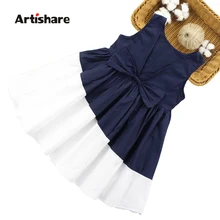 Artishare/платья для девочек; Летние Детские платья праздничное платье с большим бантом для девочек детская одежда для девочек-подростков 6, 8, 10, 12, 14 лет