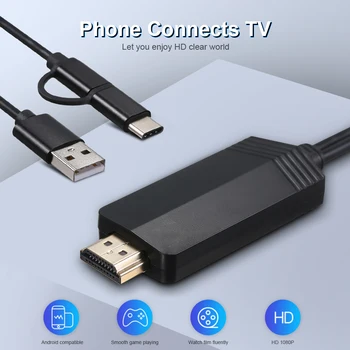 

1080p HD Adapter Cable Mirascreen TV Stick Micro USB Type C Cable Plug Play Mirroring Screen For Android HDTV Adapter HDMI