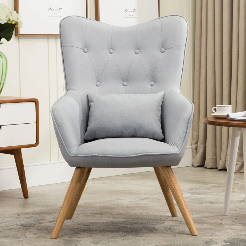 Середина века, современный стиль, кресло, диван, ножки, деревянный льняной обивка, мебель для гостиной, Bedoorm, кресло, акцент, стул