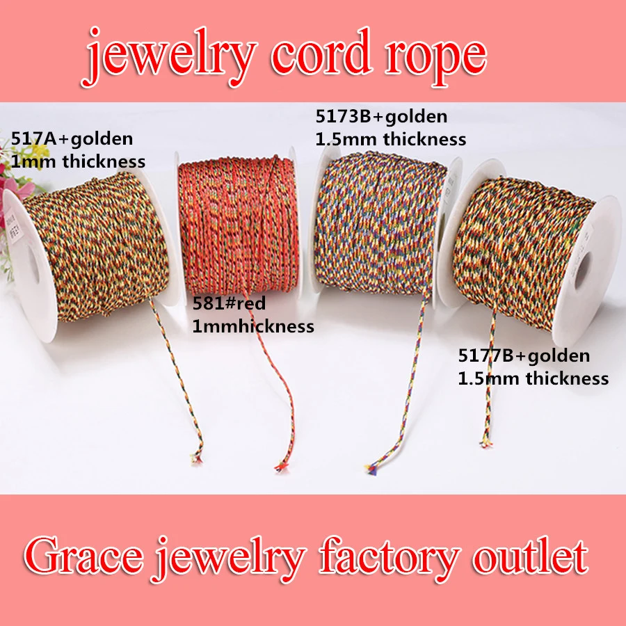 1.5mm Round Nylon Beading Cord Rainbow Multi Coloured 1M to 10M For Jewellery